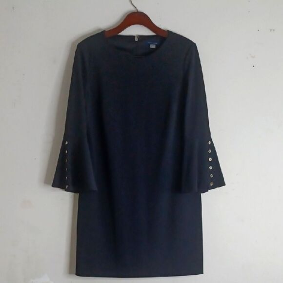 Tommy Hilfiger Black Sheath Dress with Bell Sleeves - Picture 1 of 16